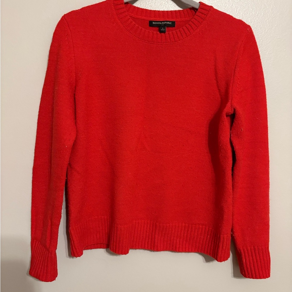 Banana Republic Red Crew Neck Sweater